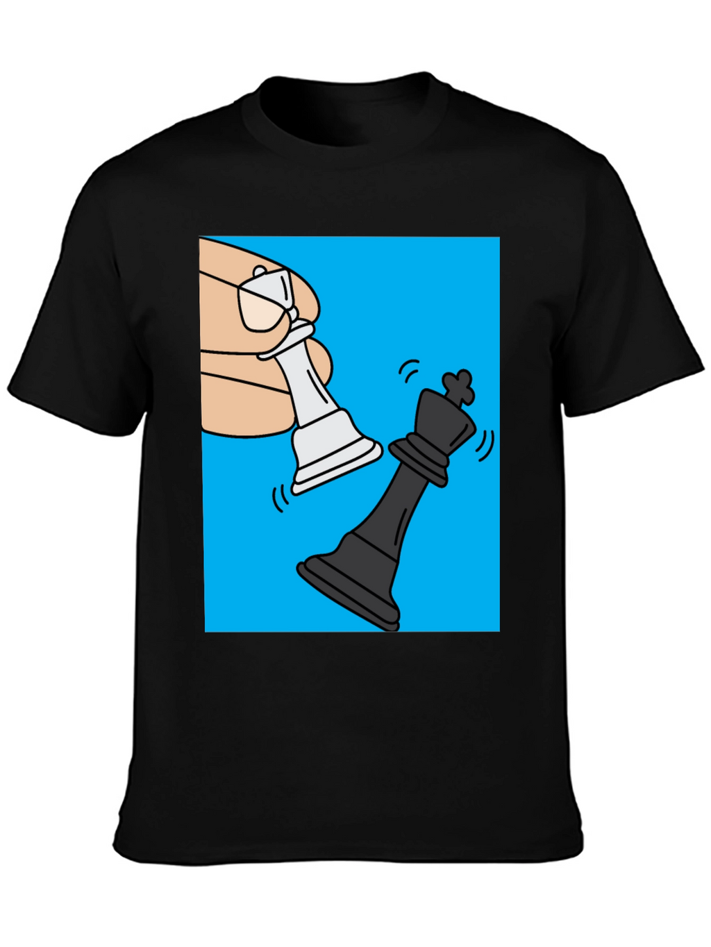 Chess Mate Graphic Tee - Black Cotton Shirt