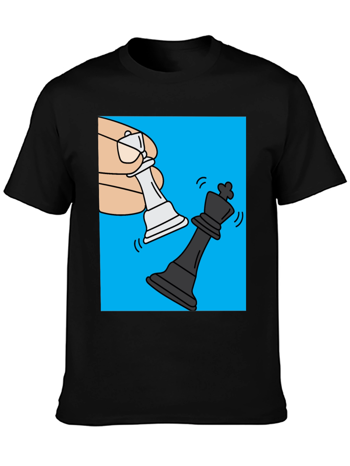Chess Mate Graphic Tee - Black Cotton Shirt