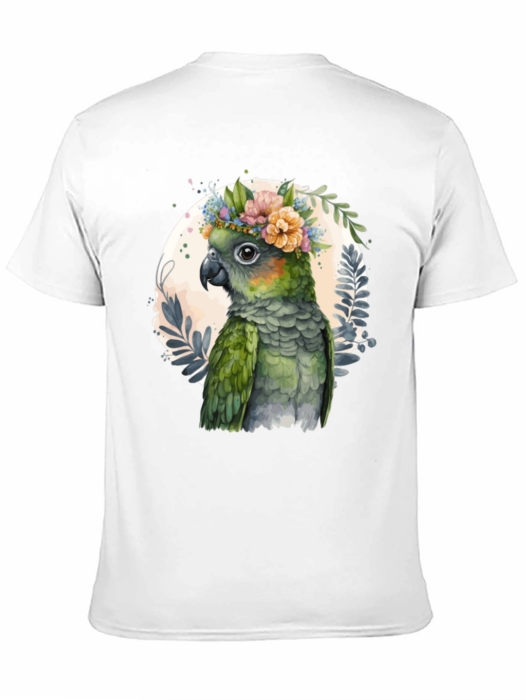 Parrot Floral Wreath Graphic Tee