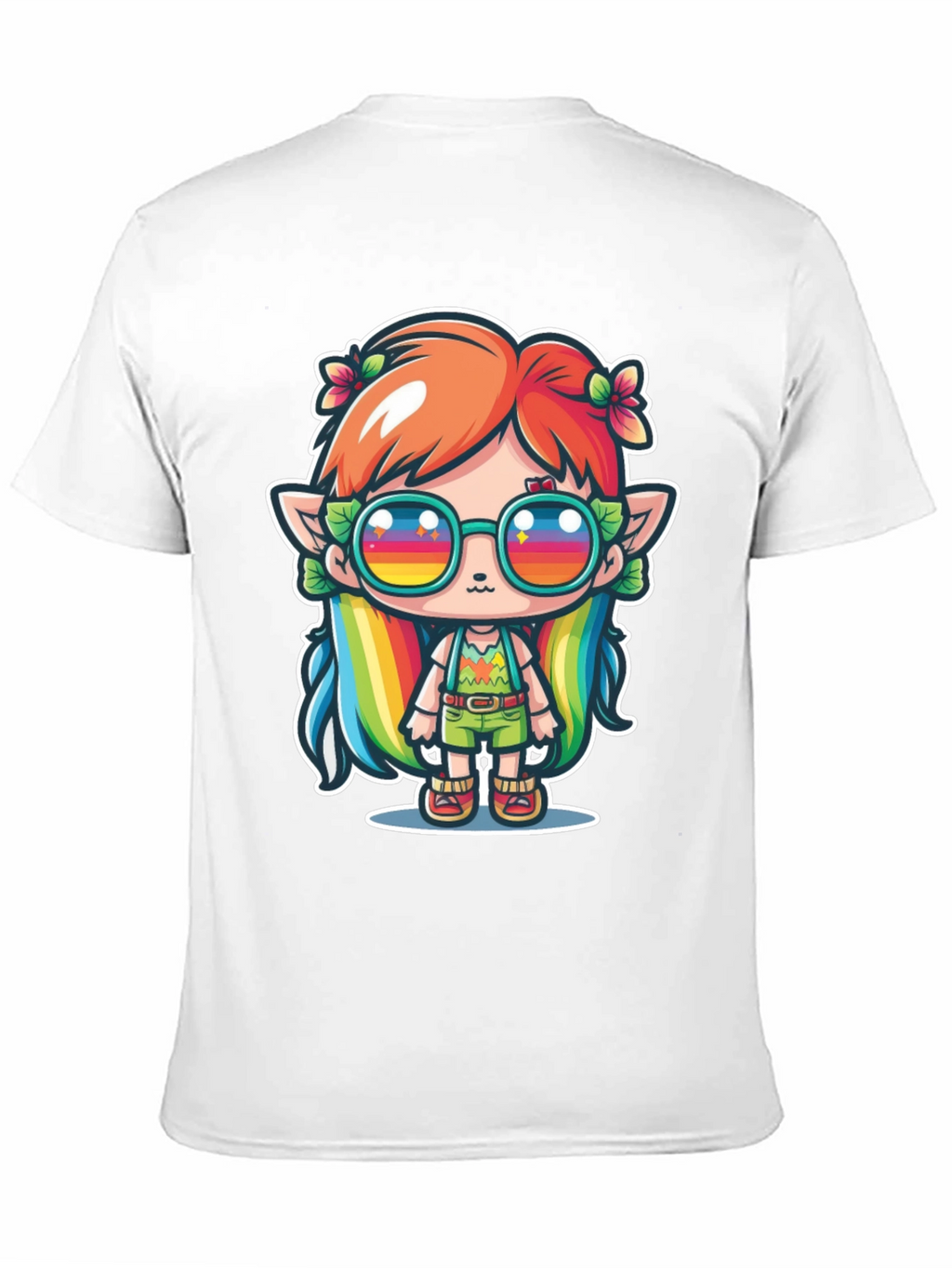 Kawaii Elf T-Shirt - Rainbow Hippie Design