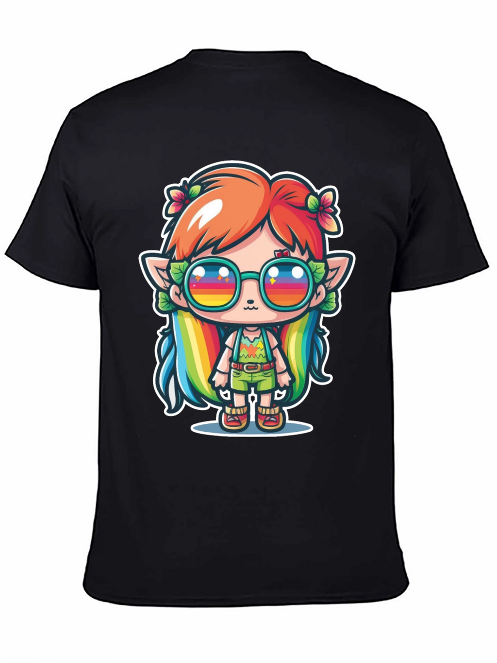 Kawaii Elf T-Shirt - Rainbow Hippie Design