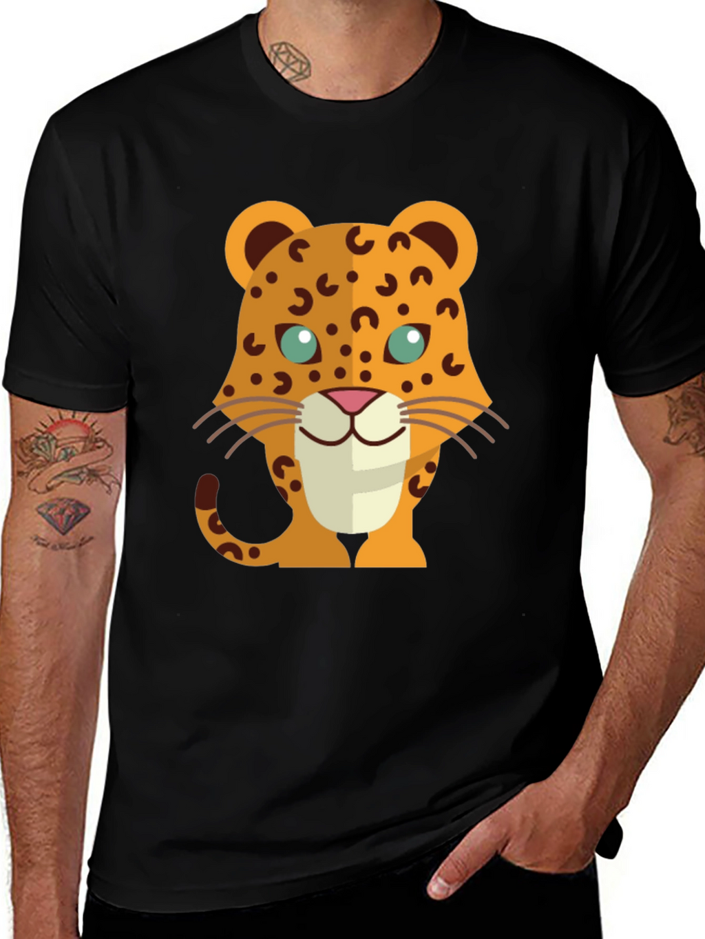Leopard Graphic T-Shirt - Trendy Cartoon Design