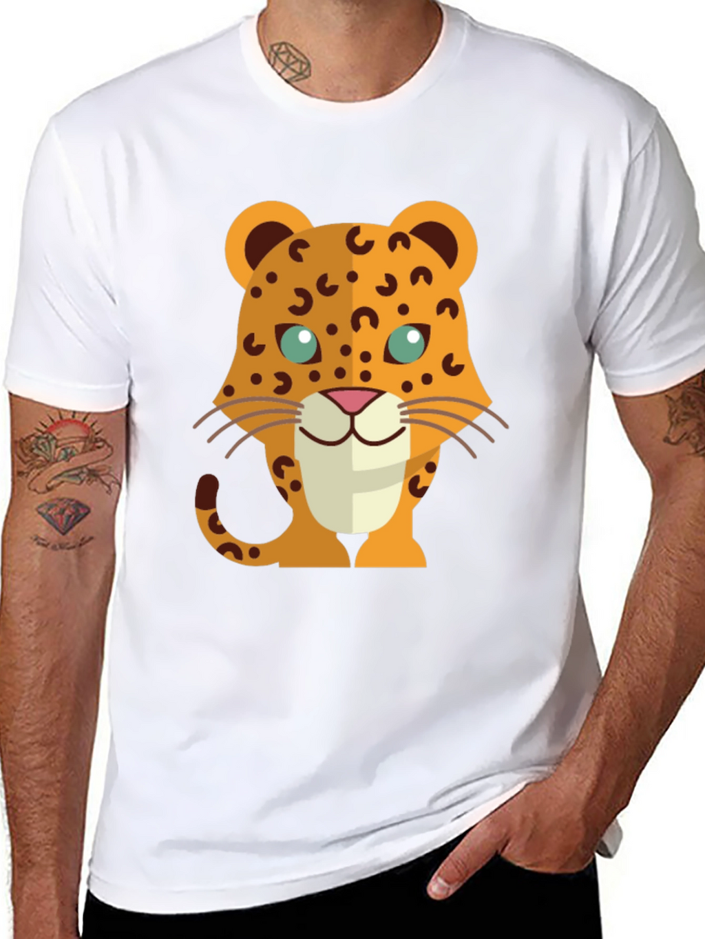Leopard Graphic T-Shirt - Trendy Cartoon Design