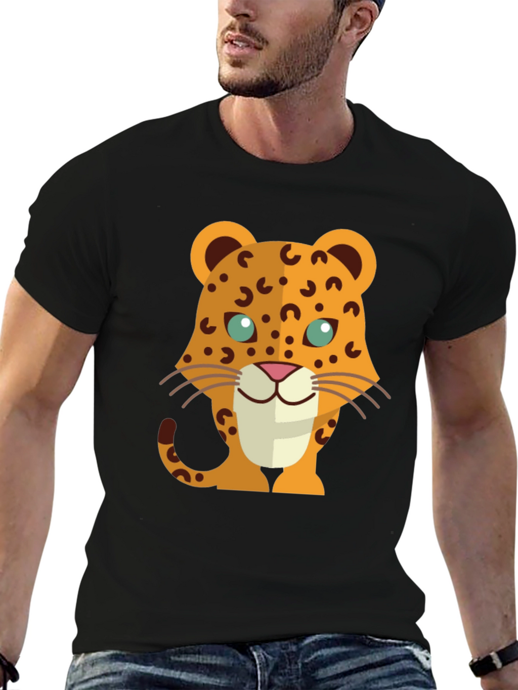 Leopard Graphic T-Shirt - Trendy Cartoon Design