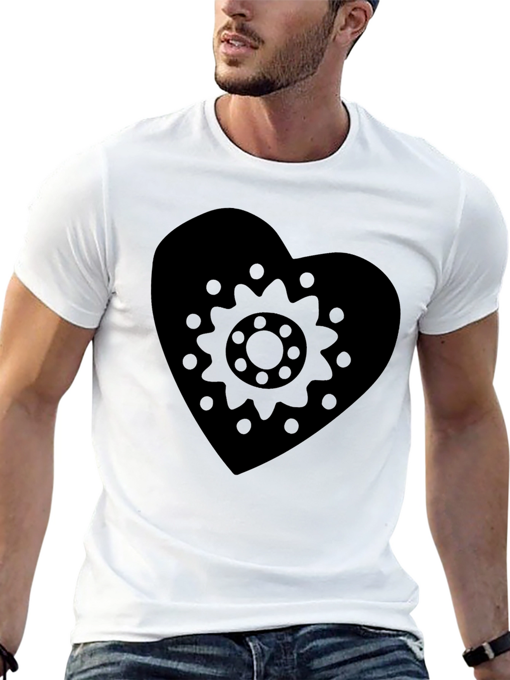Heart Gear Graphic Tee - Black