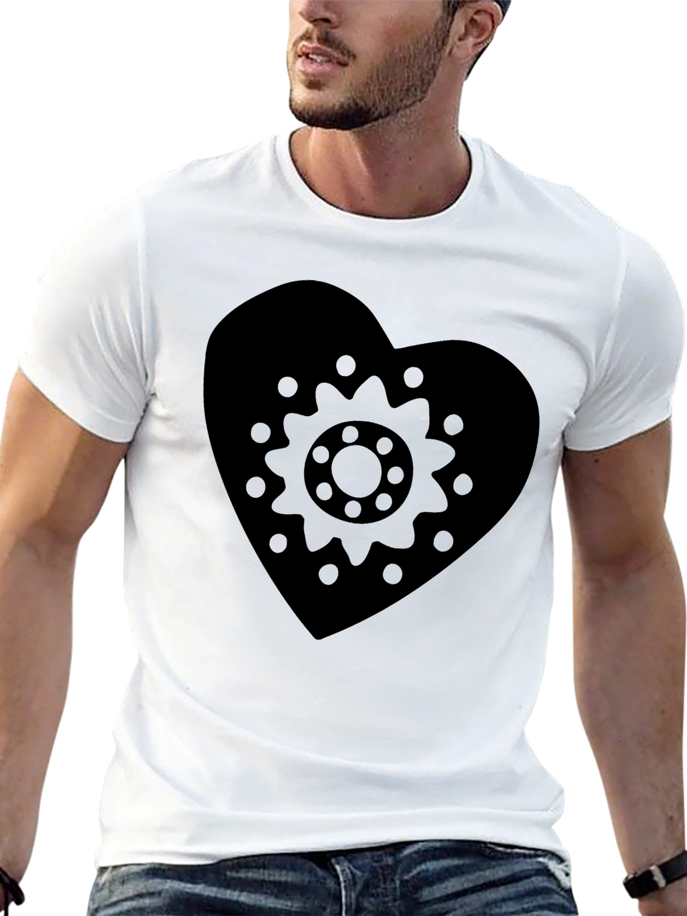 Heart Gear Graphic Tee - Black