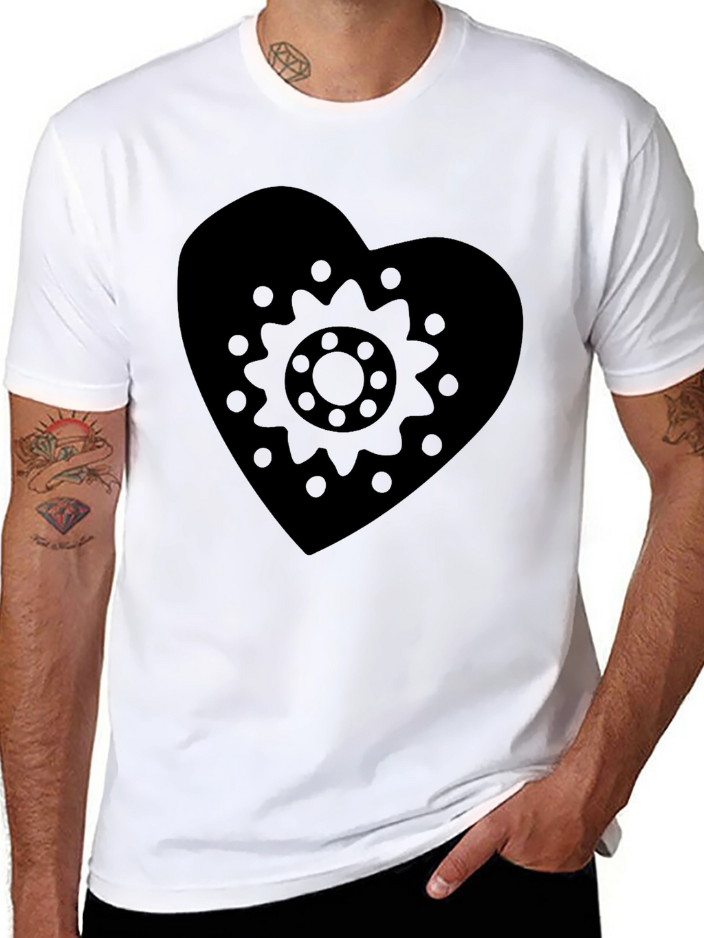 Heart Gear Graphic Tee - Black