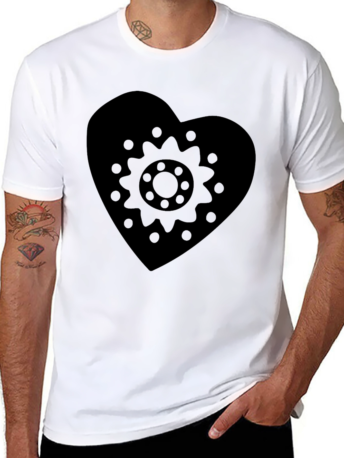 Heart Gear Graphic Tee - Black
