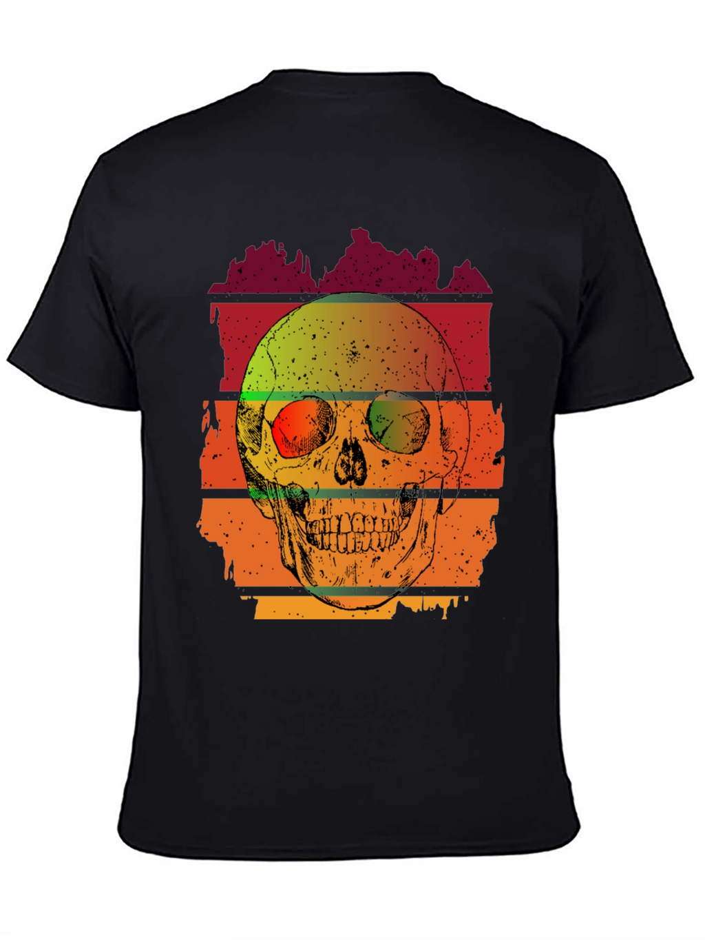 Retro Skull Graphic T-Shirt - Mens Black Tee
