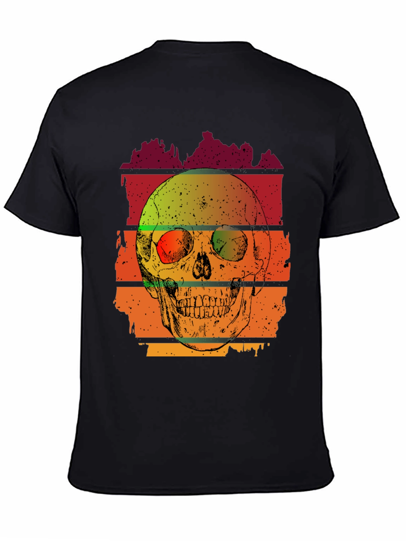 Retro Skull Graphic T-Shirt - Mens Black Tee
