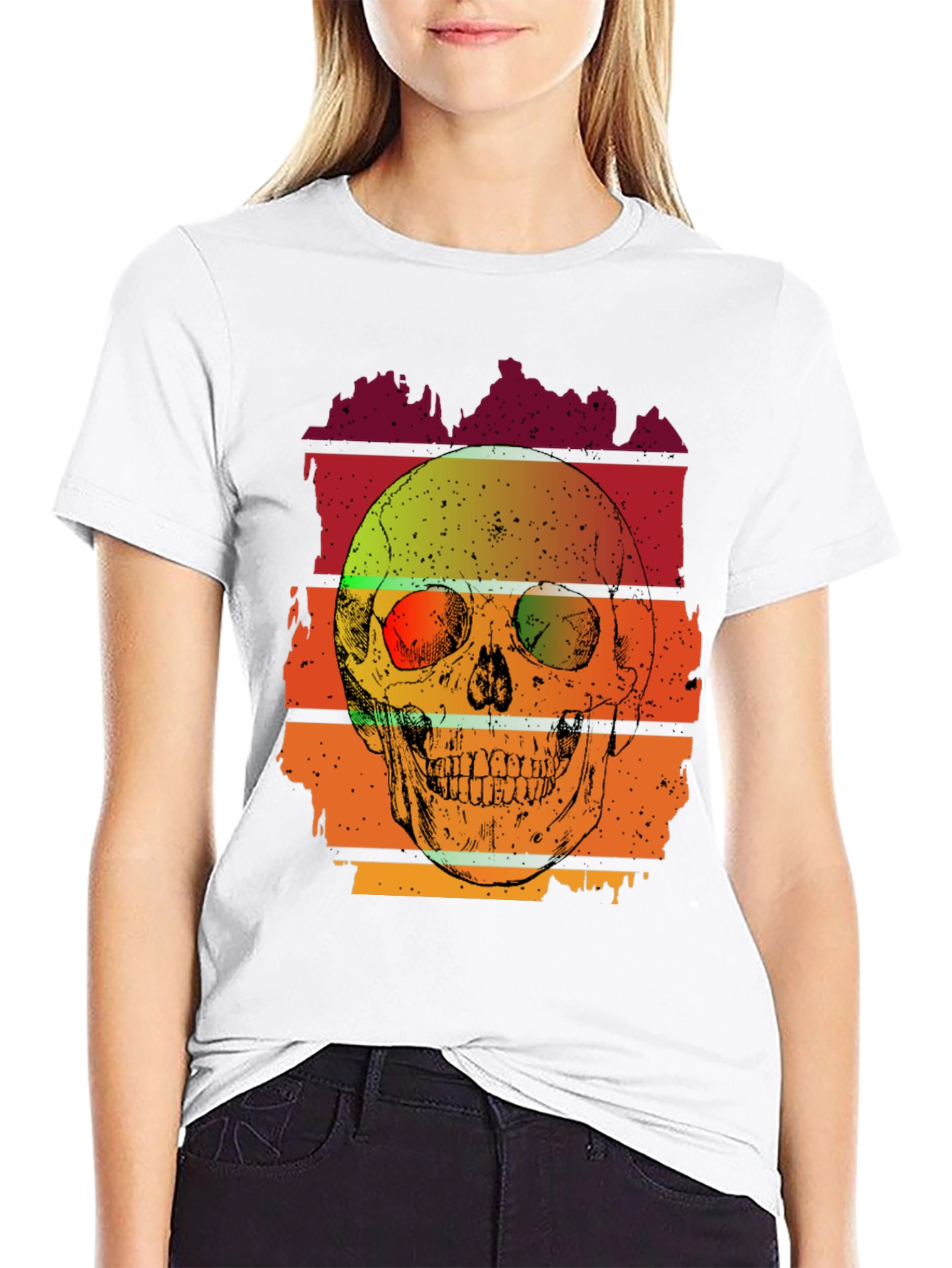 Retro Skull Graphic T-Shirt - Mens Black Tee