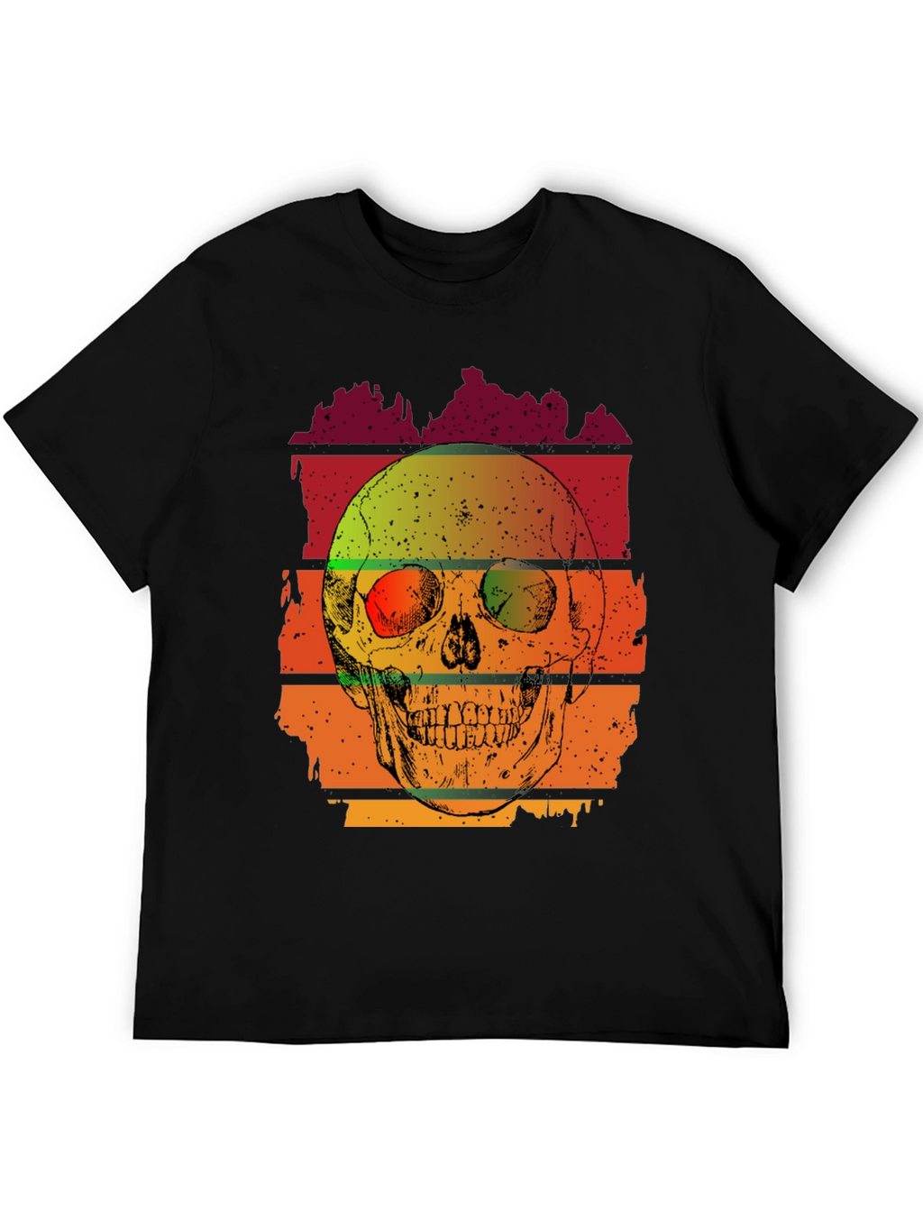 Retro Skull Graphic T-Shirt - Mens Black Tee