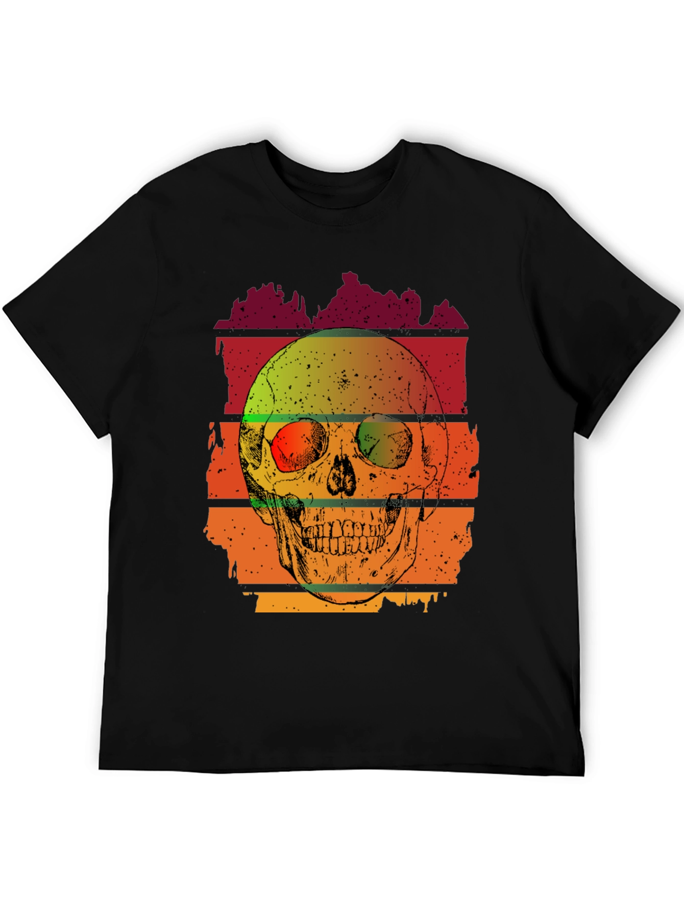 Retro Skull Graphic T-Shirt - Mens Black Tee