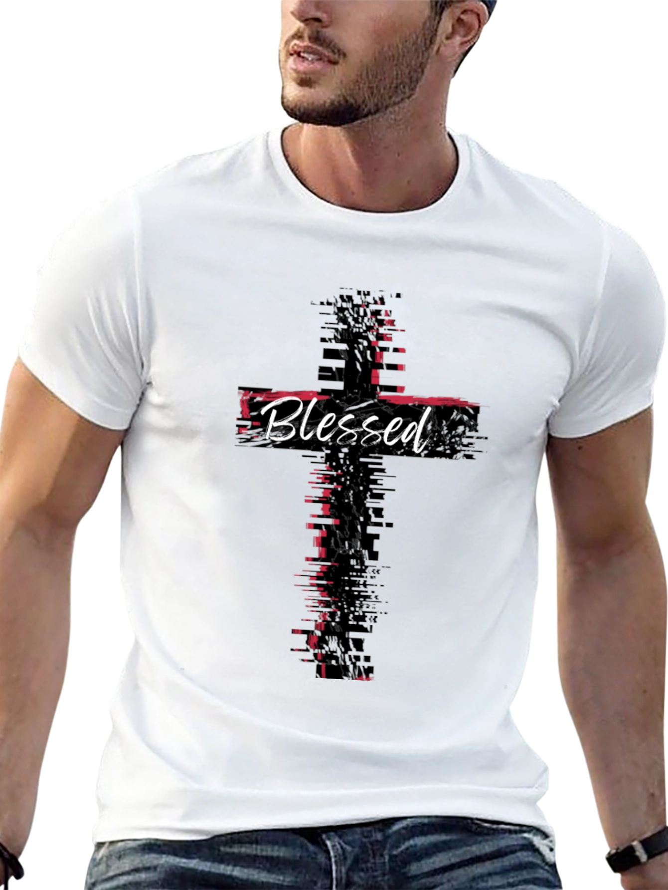 Blessed Christian Cross Graphic T-Shirt