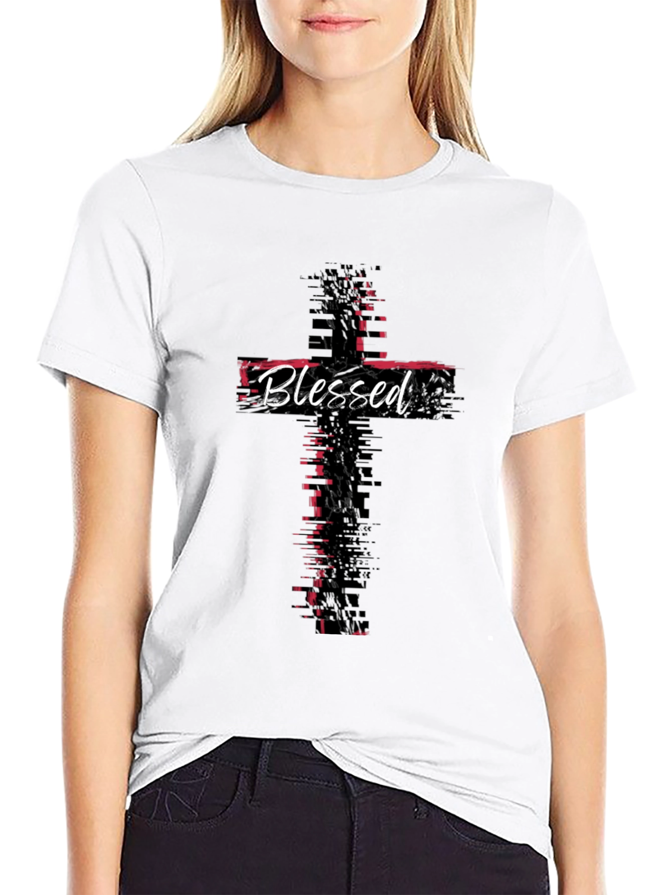 Blessed Christian Cross Graphic T-Shirt