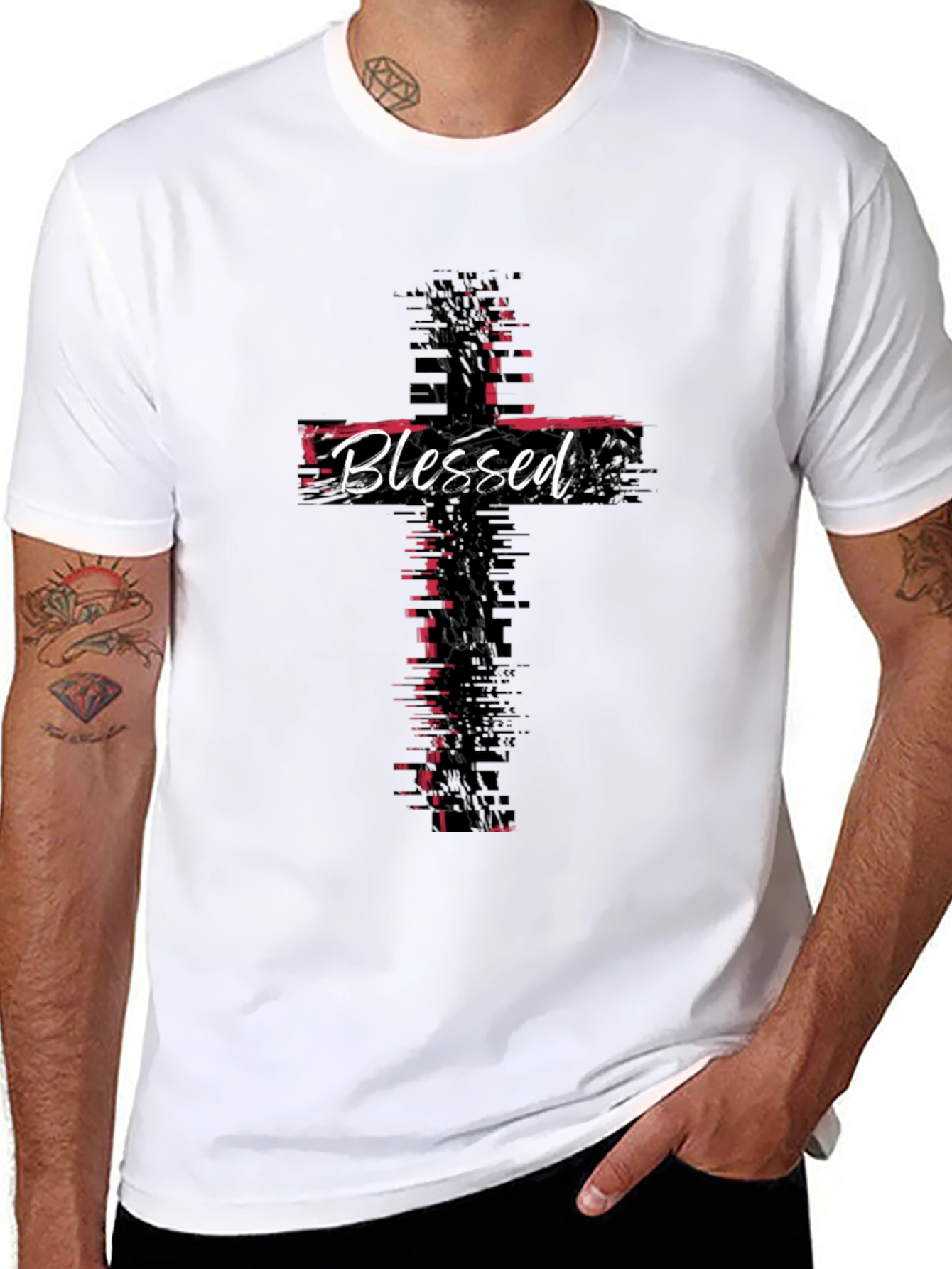 Blessed Christian Cross Graphic T-Shirt