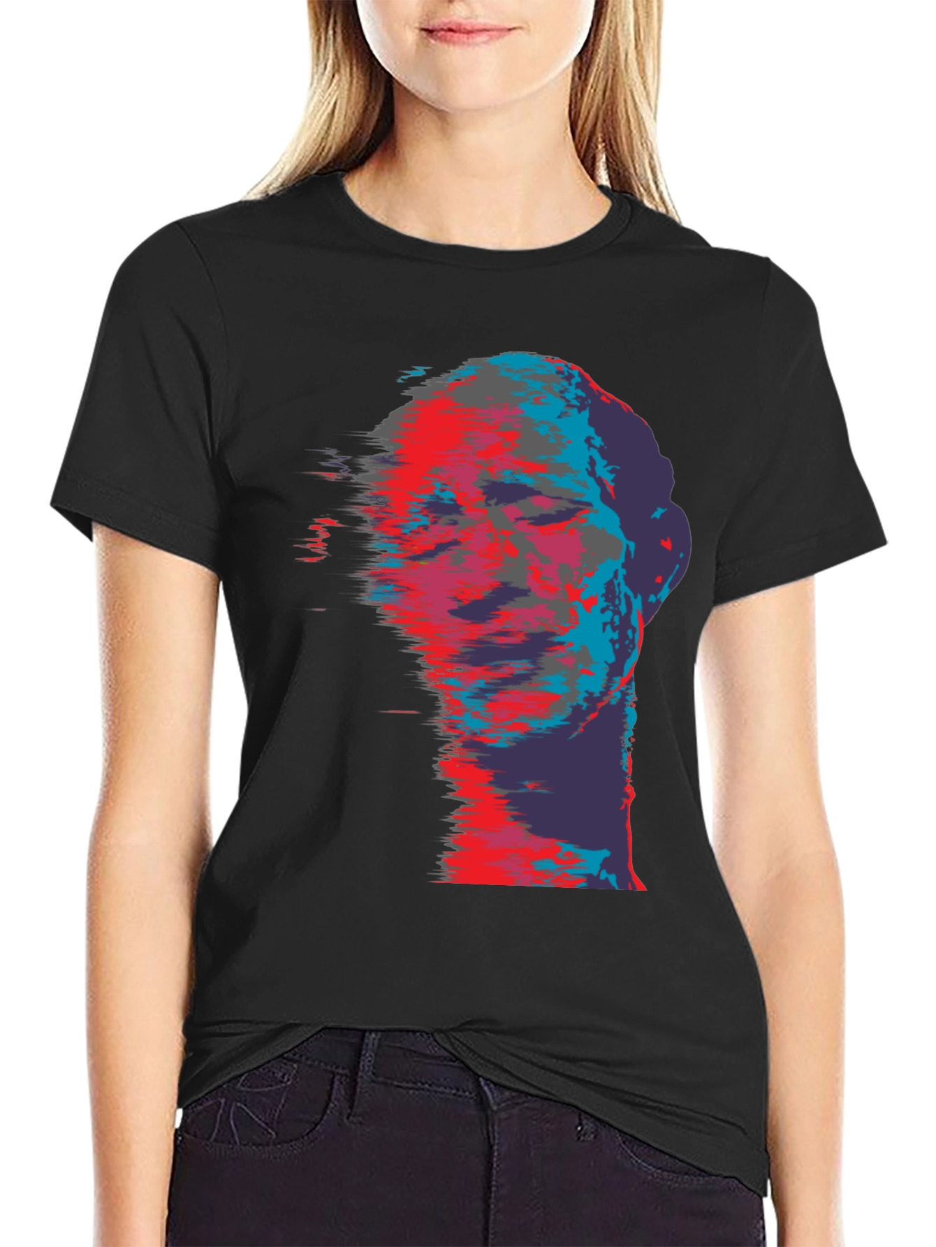 Abstract Face Graphic Print T-Shirt
