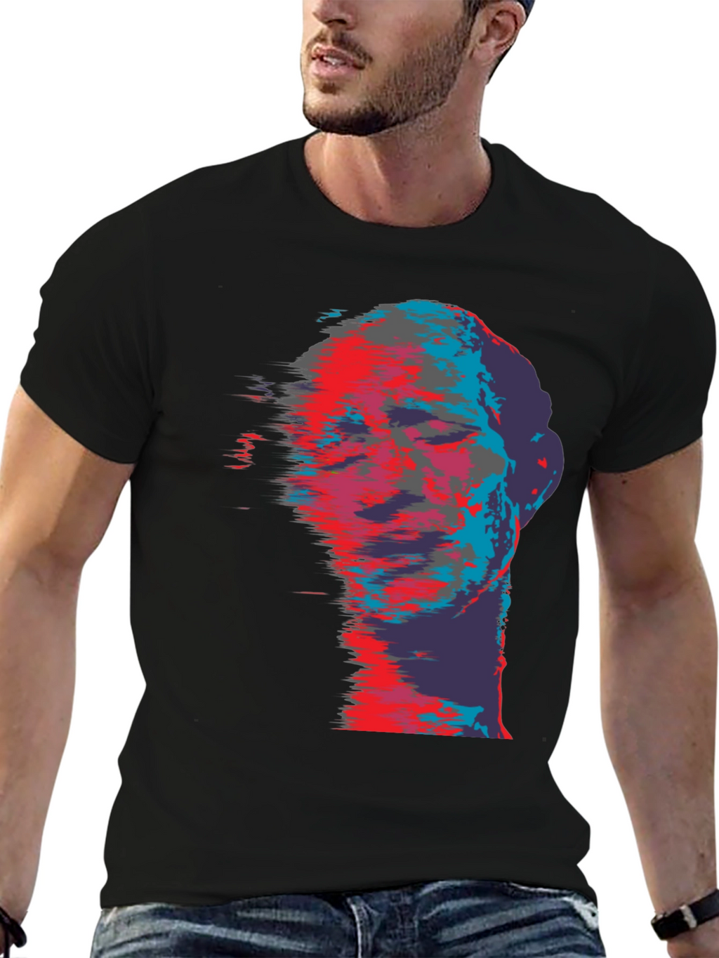 Abstract Face Graphic Print T-Shirt