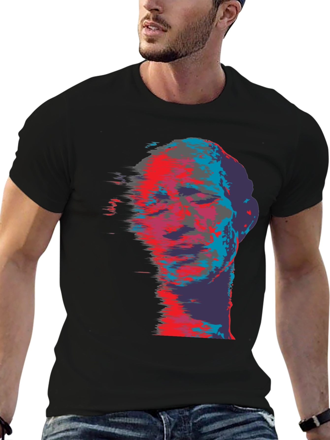 Abstract Face Graphic Print T-Shirt