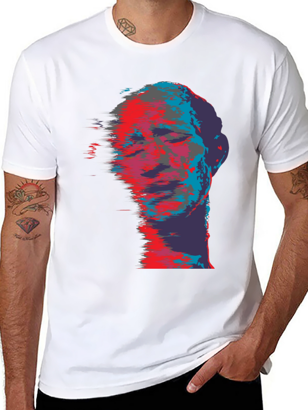 Abstract Face Graphic Print T-Shirt
