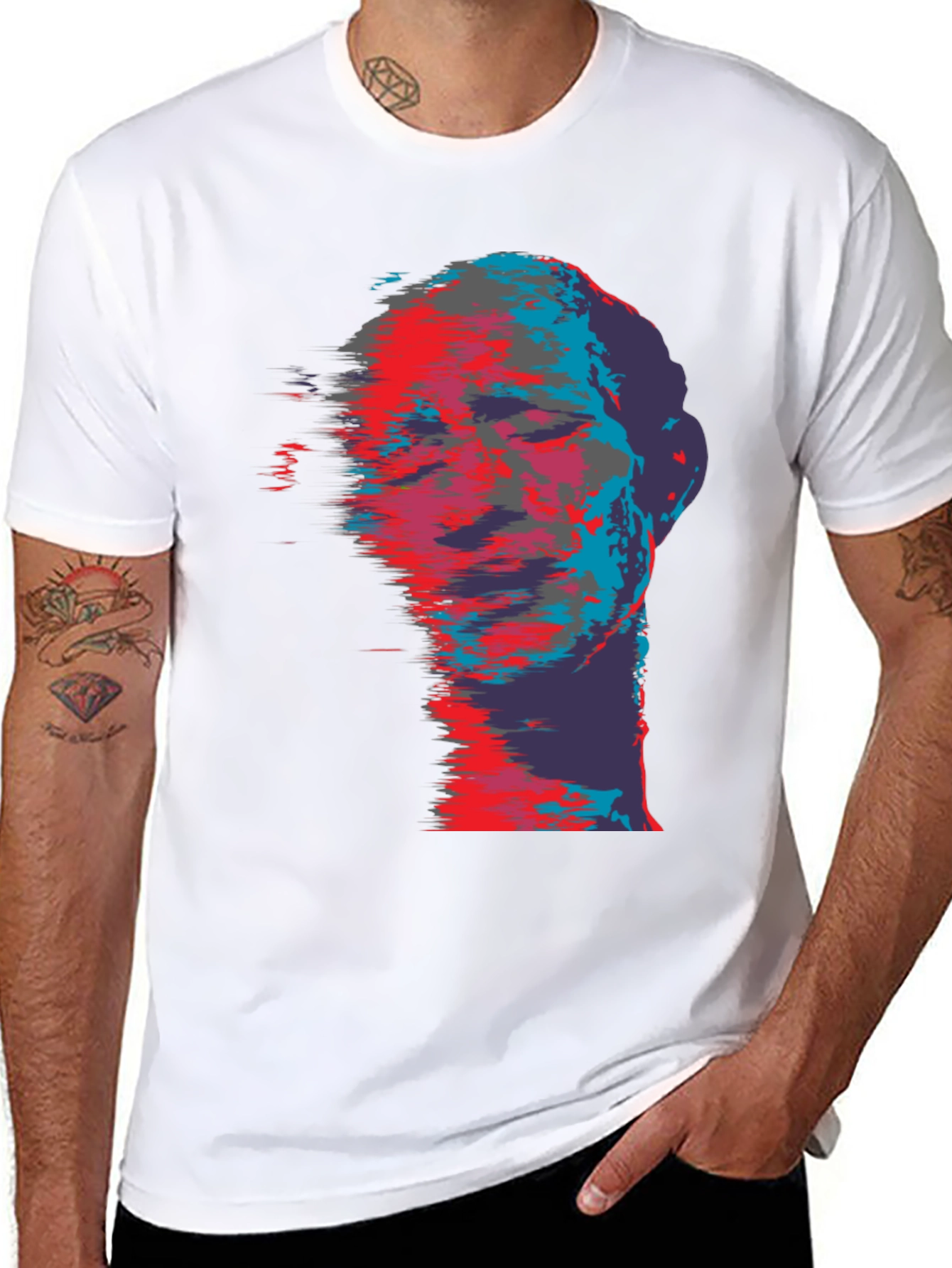 Abstract Face Graphic Print T-Shirt