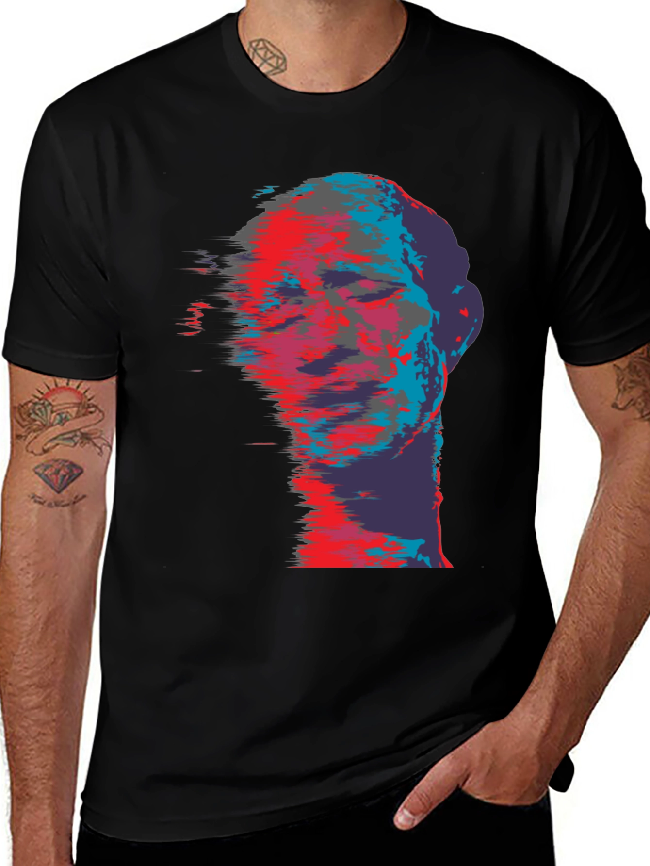 Abstract Face Graphic Print T-Shirt