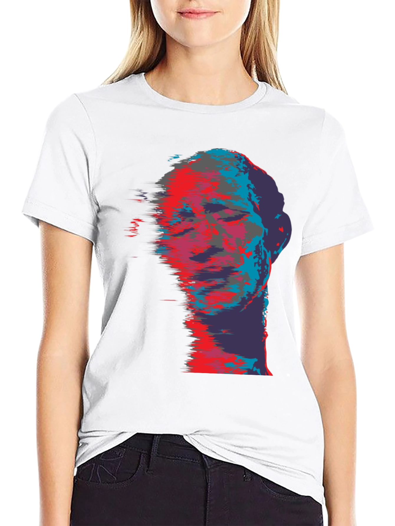 Abstract Face Graphic Print T-Shirt