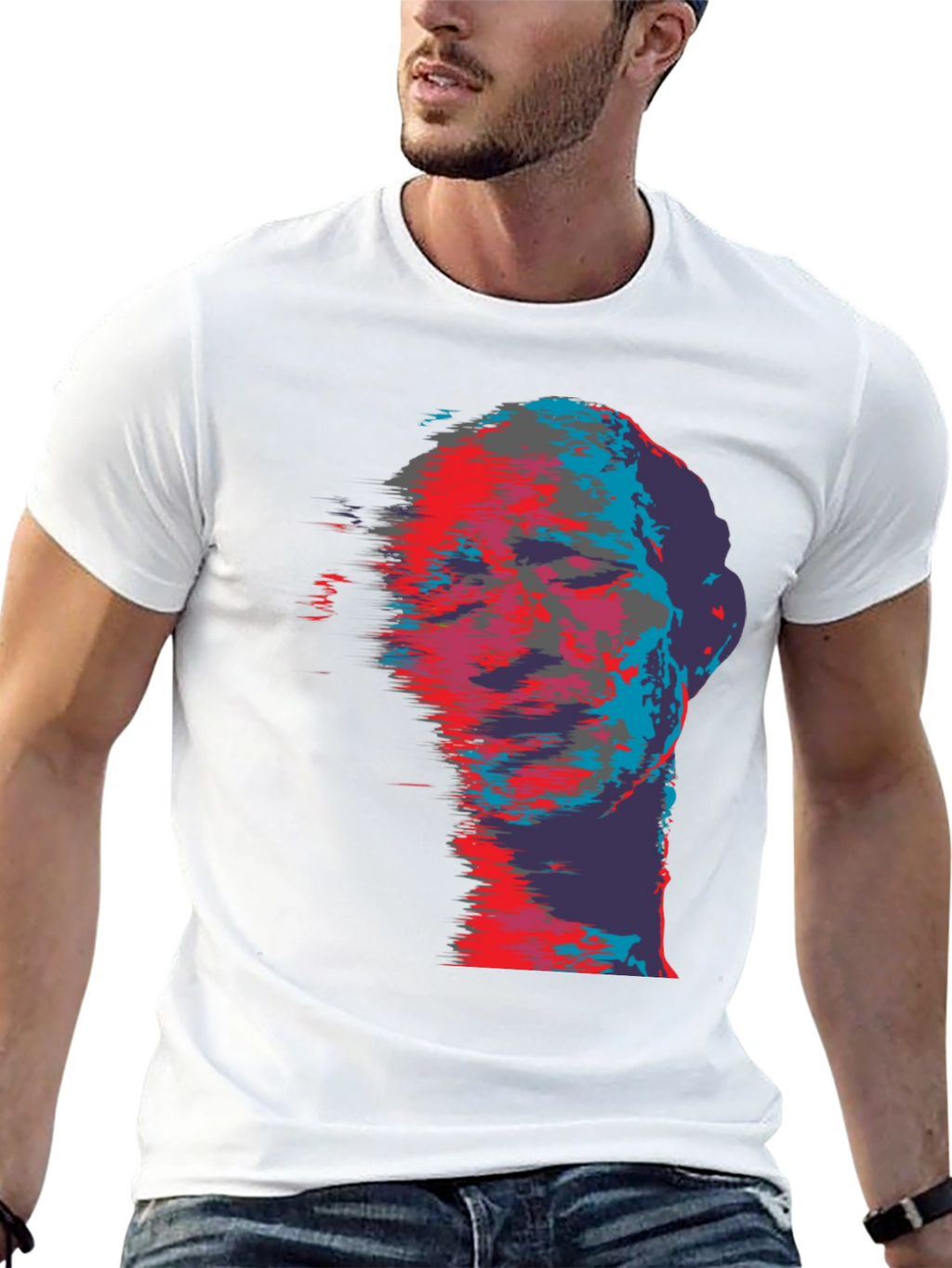 Abstract Face Graphic Print T-Shirt