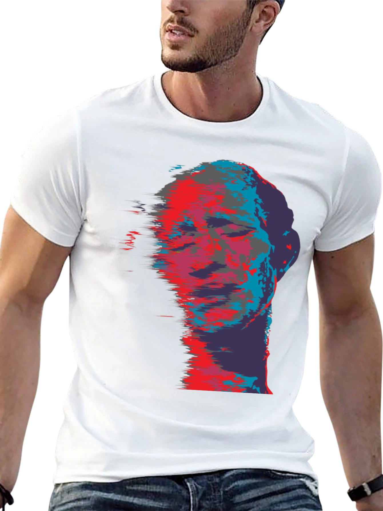 Abstract Face Graphic Print T-Shirt