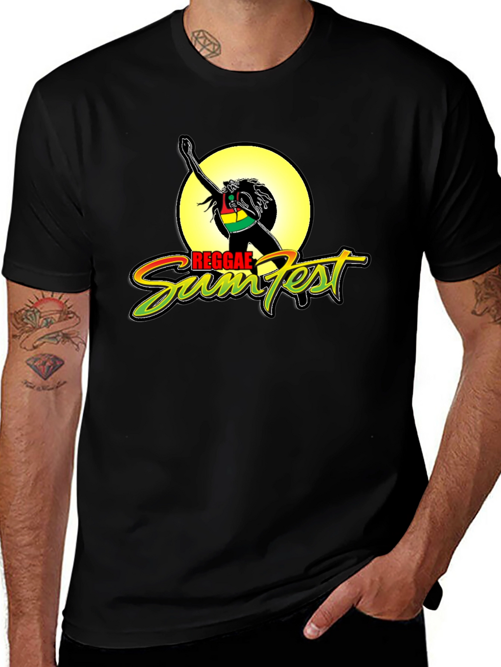 Reggae Sumfest Graphic Tee - Black Cotton Blend