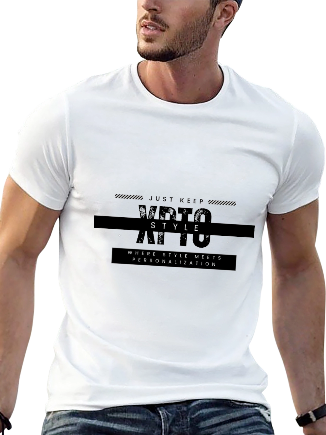 Modern Black Graphic Tee - Style & Personalization