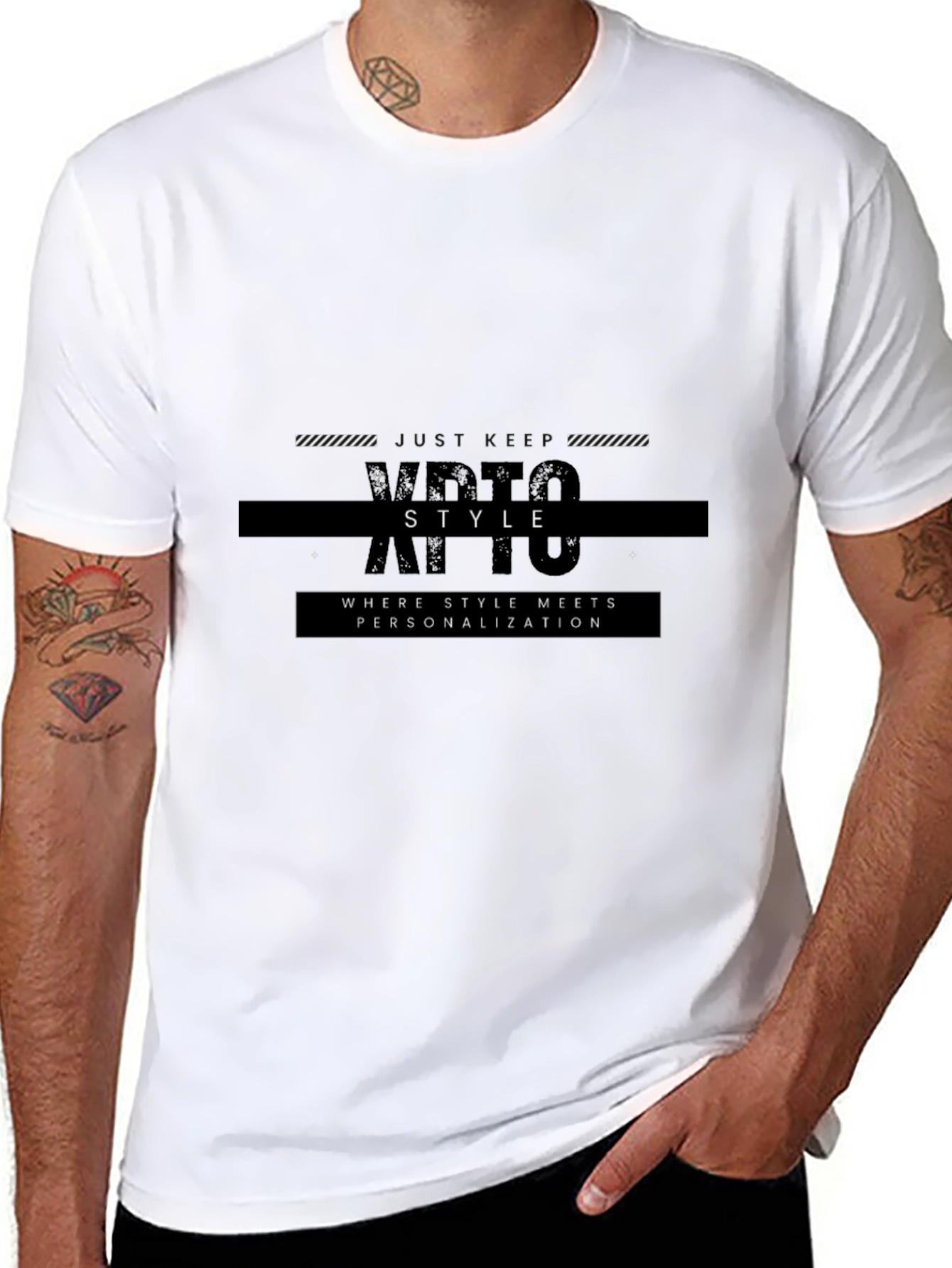 Modern Black Graphic Tee - Style & Personalization