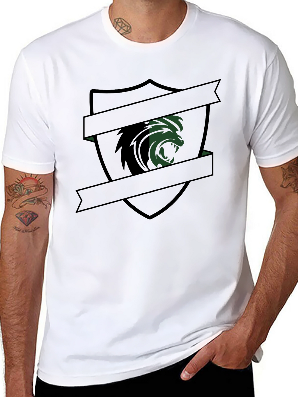 Lion Crest Graphic Tee - Black