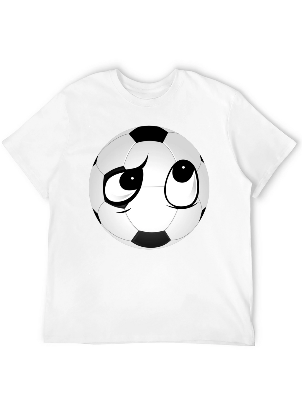Soccer Ball Face Graphic Tee - Soft Black T-Shirt