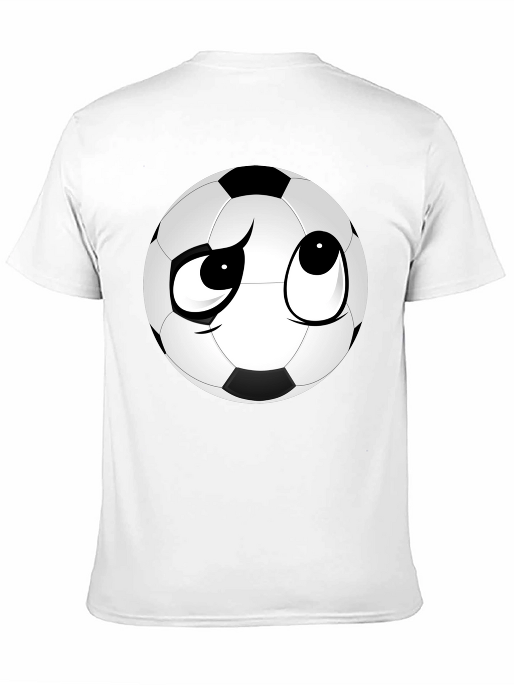 Soccer Ball Face Graphic Tee - Soft Black T-Shirt