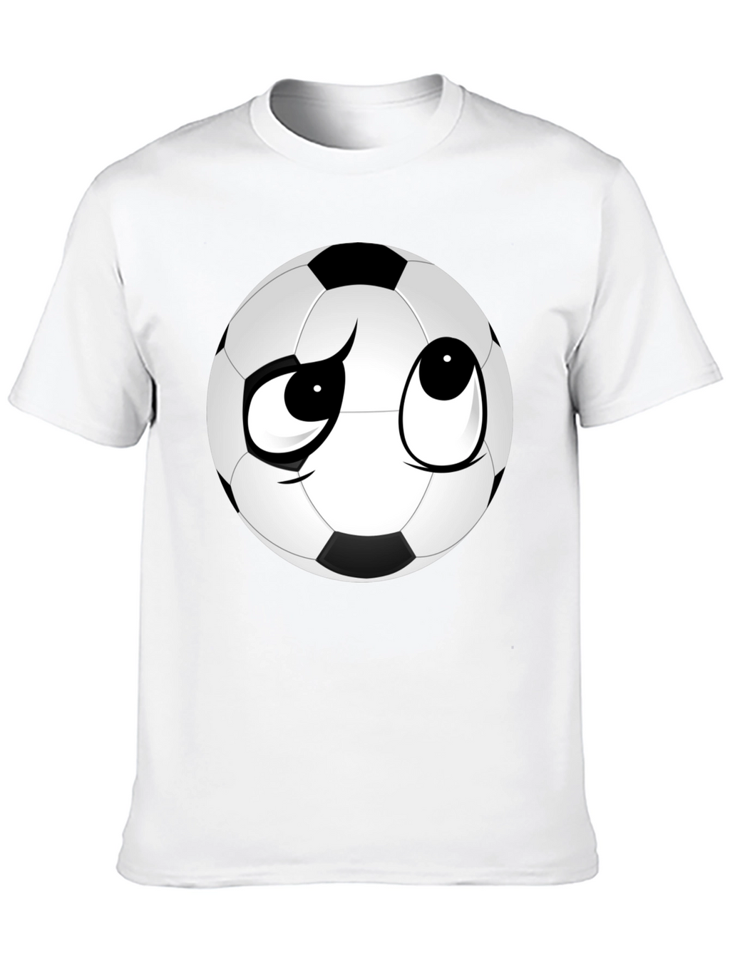 Soccer Ball Face Graphic Tee - Soft Black T-Shirt