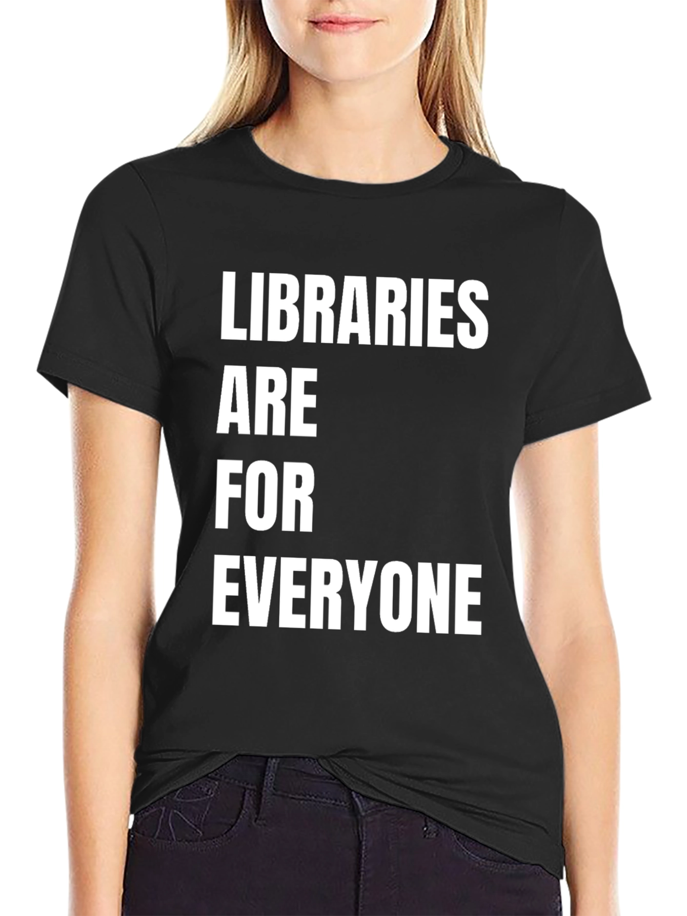Libraries Are For Everyone Black T-Shirt