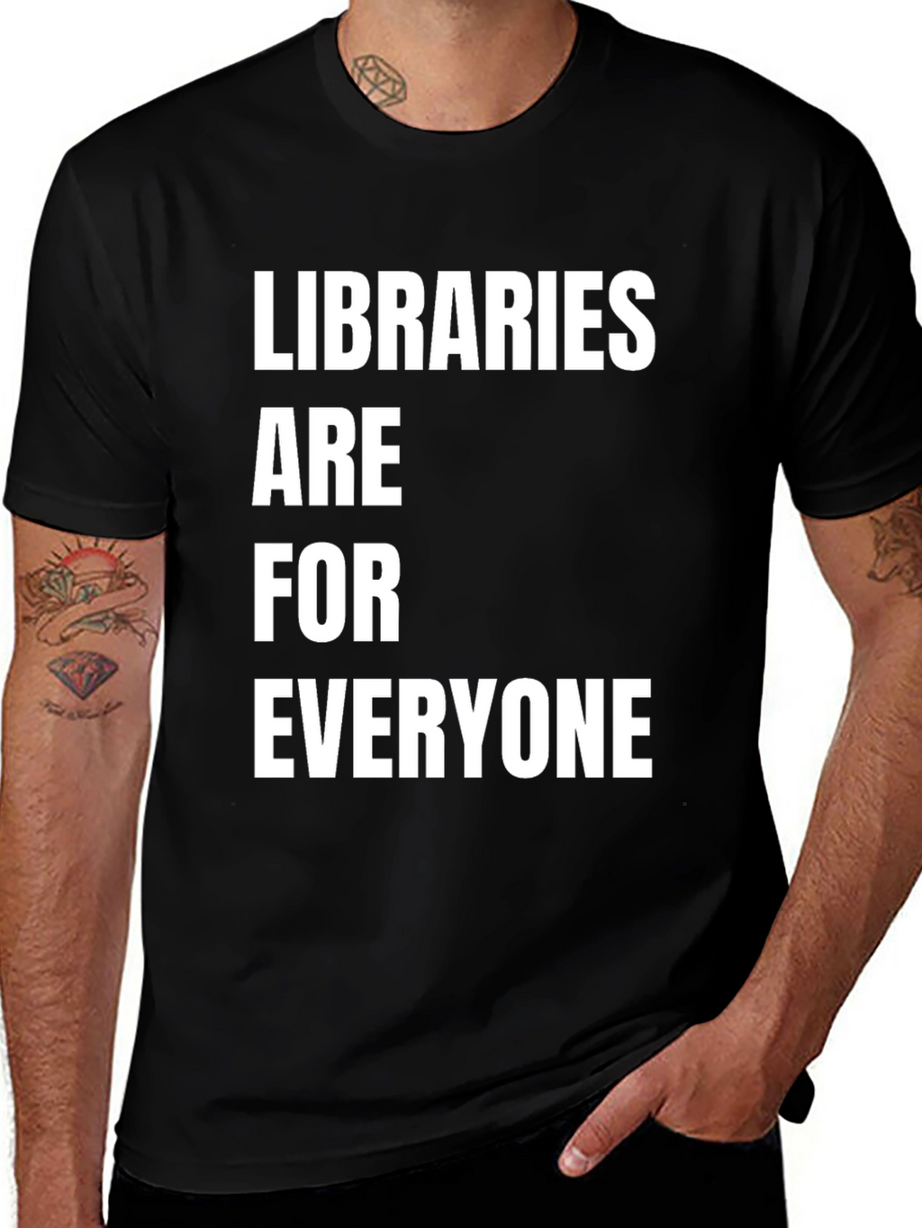 Libraries Are For Everyone Black T-Shirt