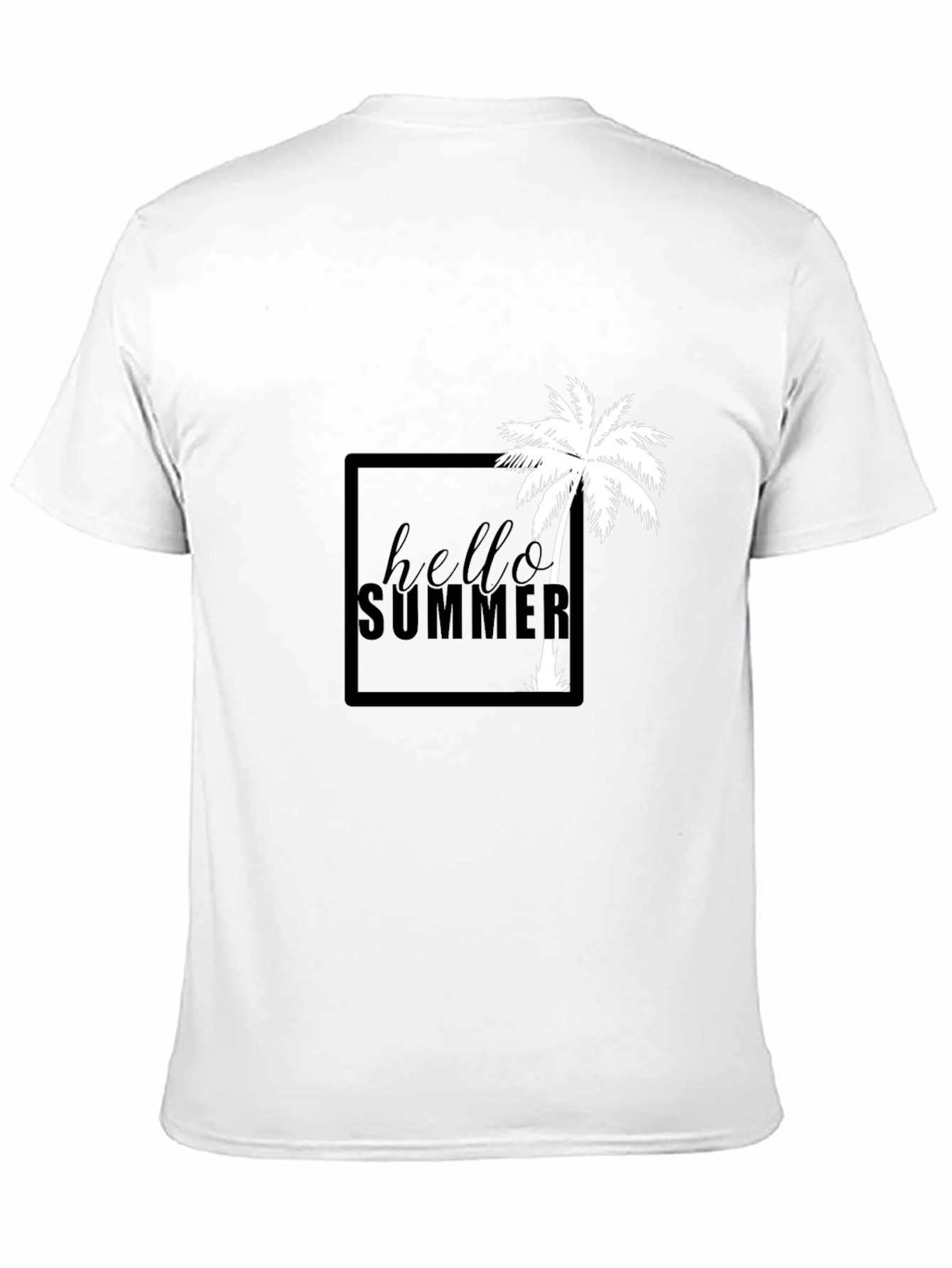 Hello Summer Palm Tree Graphic Tee - Black