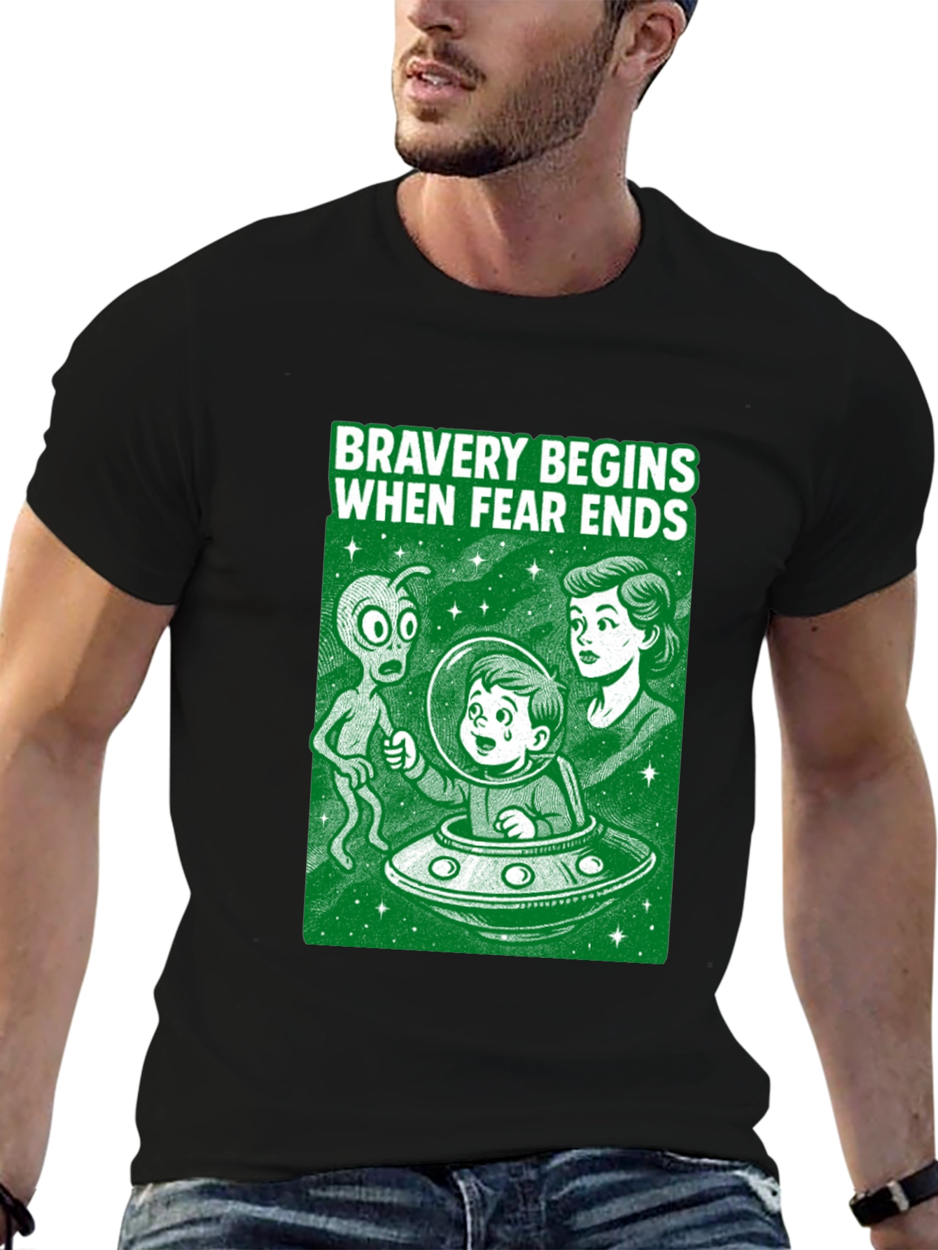 Bravery Begins Alien Encounter T-Shirt