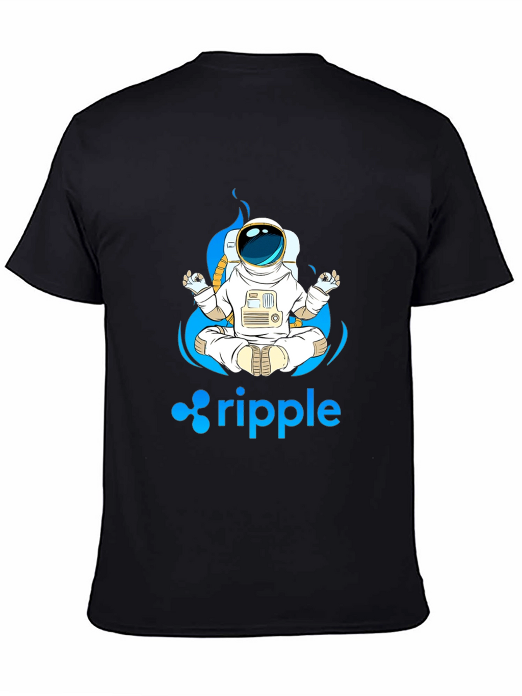 Astronaut Ripple Crypto T-Shirt - Meditating Spaceman Tee