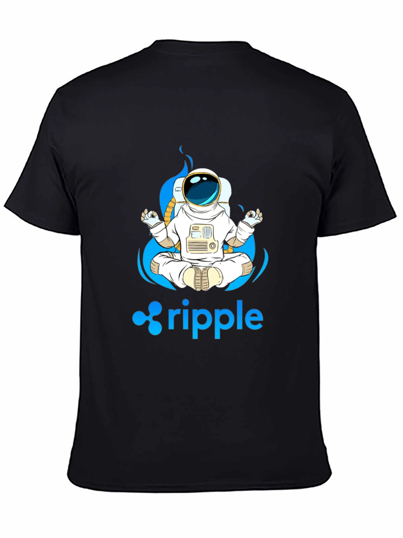 Astronaut Ripple Crypto T-Shirt - Meditating Spaceman Tee