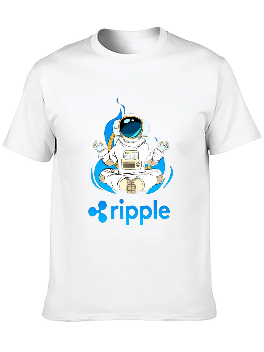 Astronaut Ripple Crypto T-Shirt - Meditating Spaceman Tee
