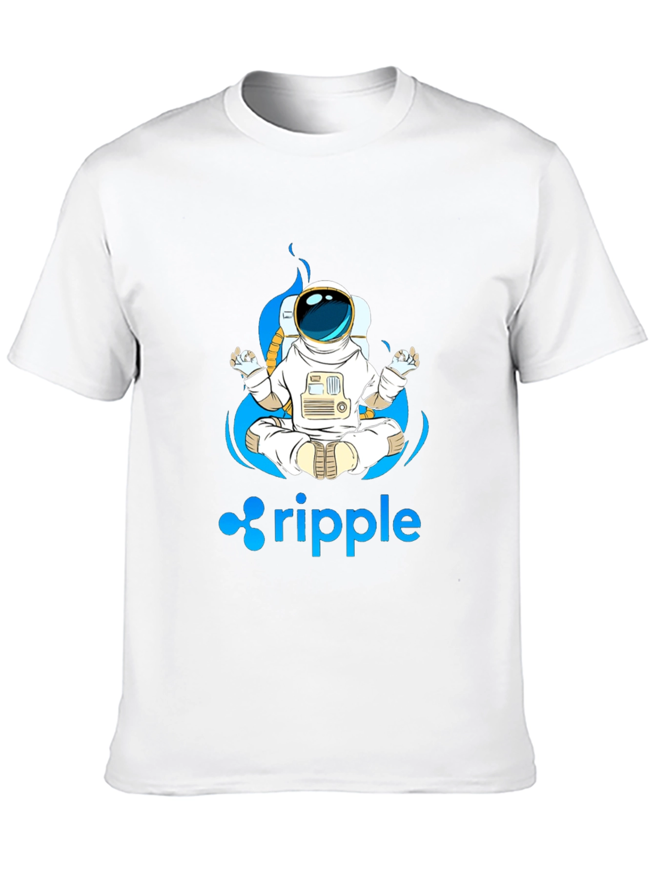 Astronaut Ripple Crypto T-Shirt - Meditating Spaceman Tee