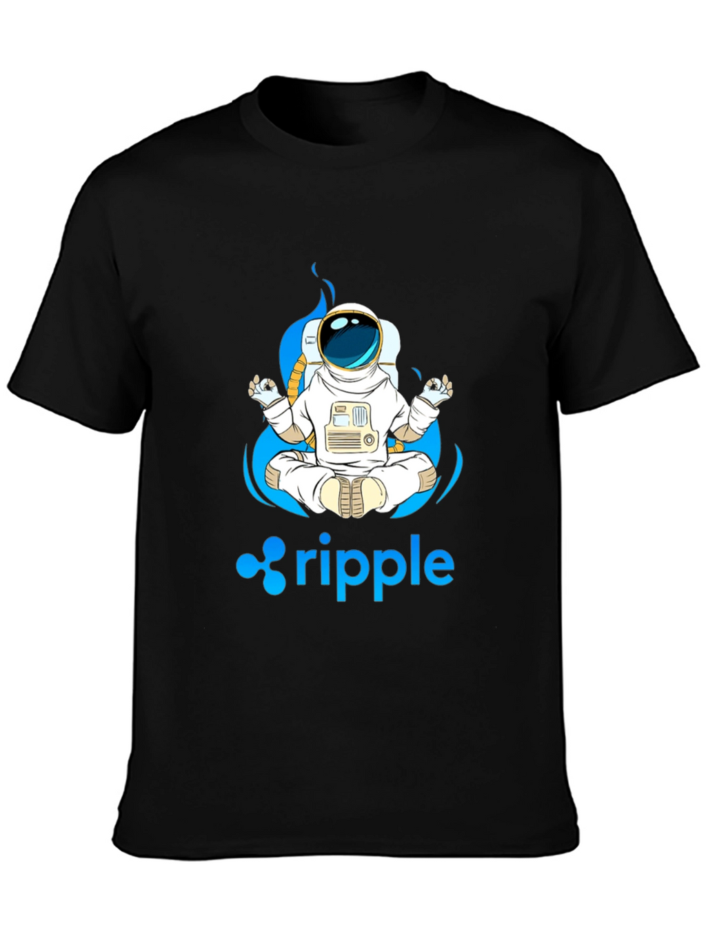 Astronaut Ripple Crypto T-Shirt - Meditating Spaceman Tee