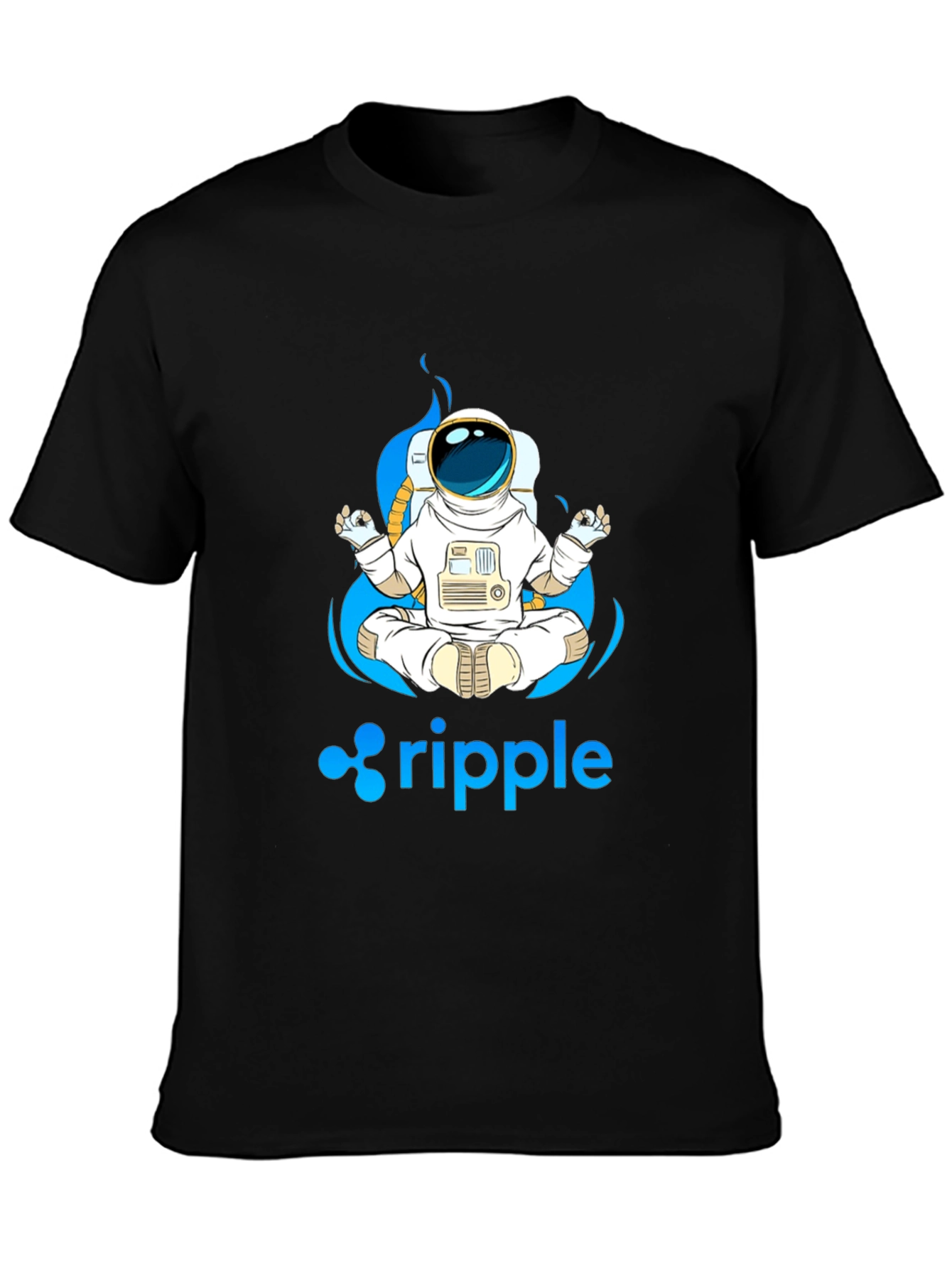 Astronaut Ripple Crypto T-Shirt - Meditating Spaceman Tee