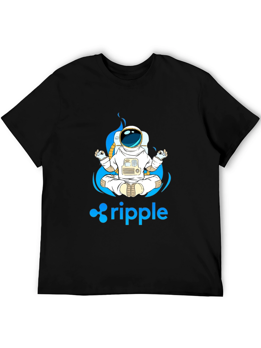 Astronaut Ripple Crypto T-Shirt - Meditating Spaceman Tee