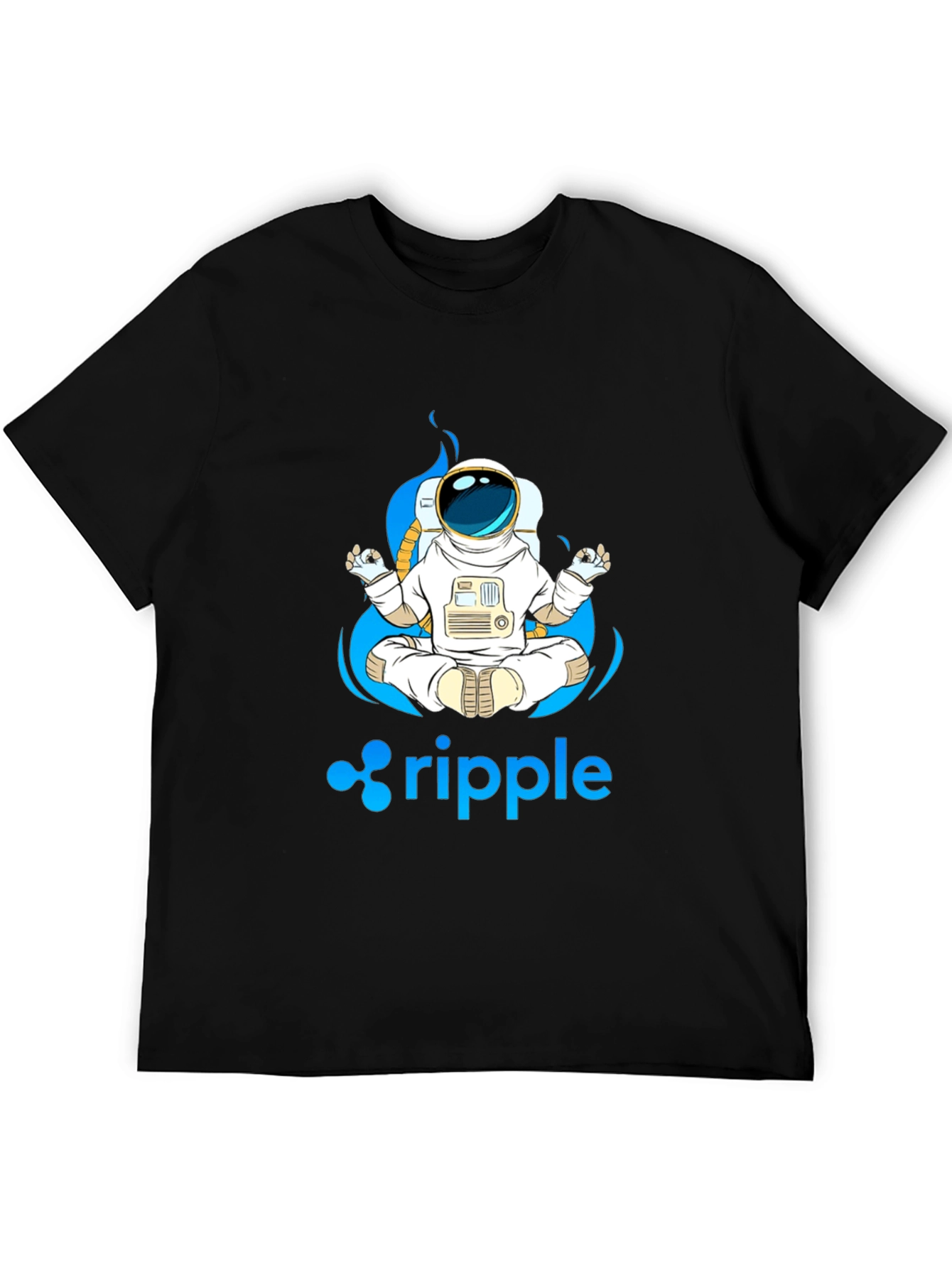 Astronaut Ripple Crypto T-Shirt - Meditating Spaceman Tee