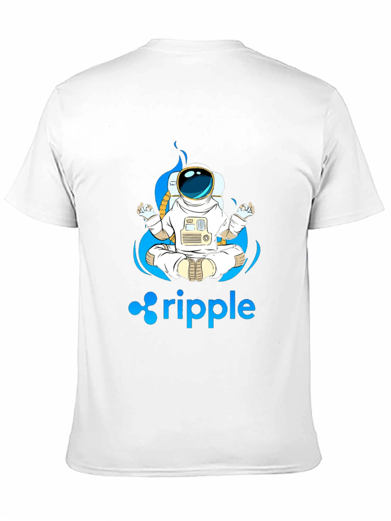Astronaut Ripple Crypto T-Shirt - Meditating Spaceman Tee