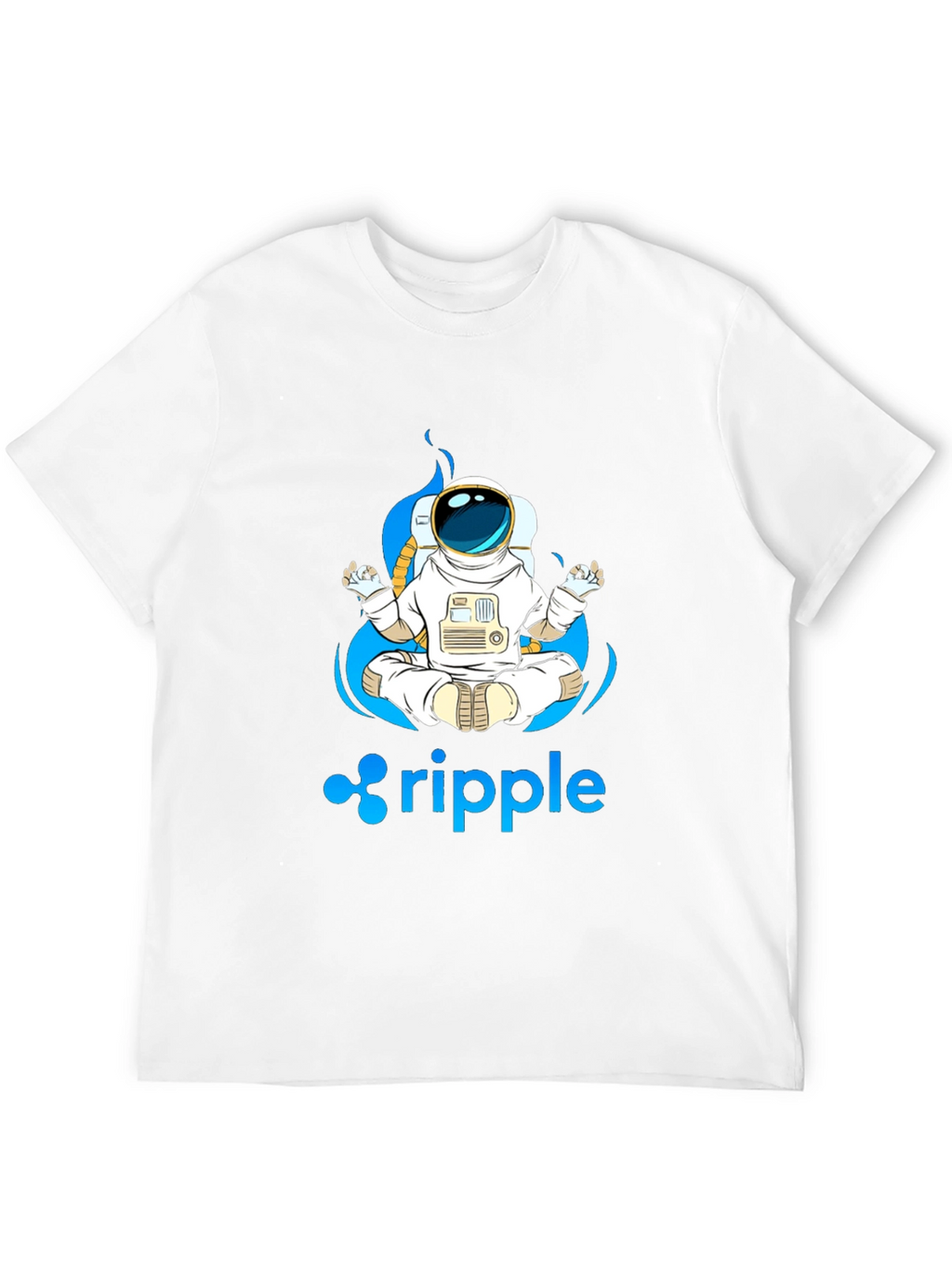 Astronaut Ripple Crypto T-Shirt - Meditating Spaceman Tee